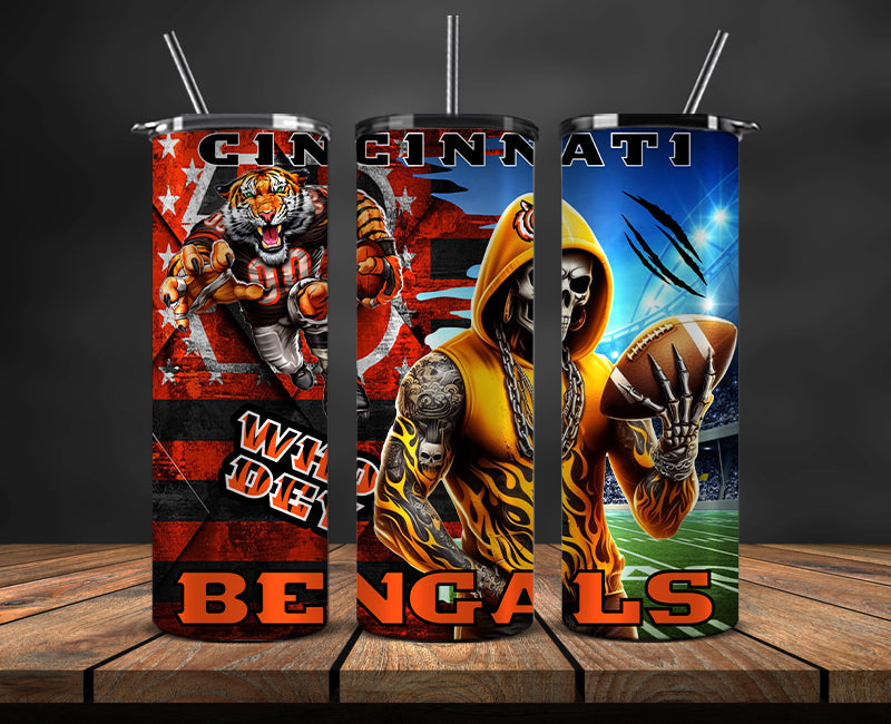 American football themed tumbler wrap design for 20oz skinny tumbler, sports fan style