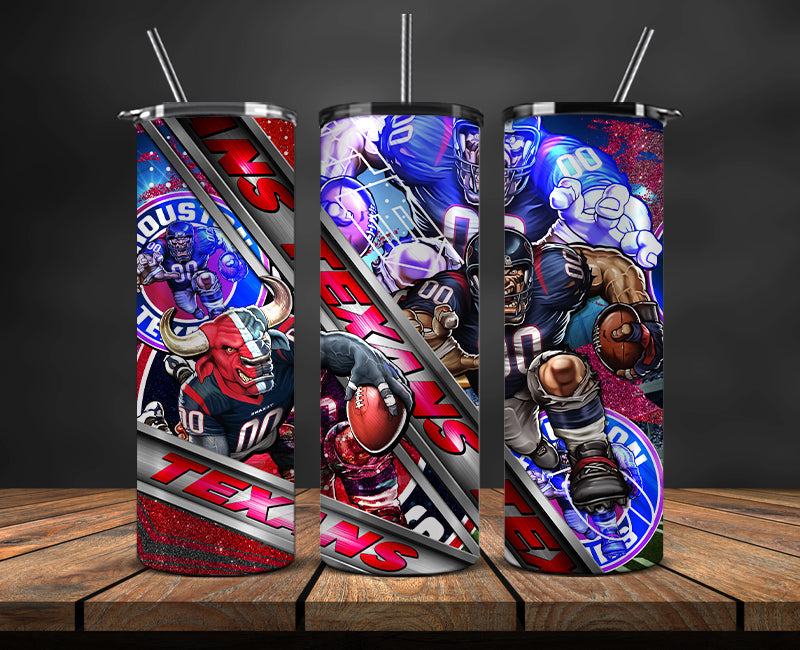 American football themed tumbler wrap design for 20oz skinny tumbler, sports fan style