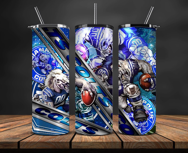 American football themed tumbler wrap design for 20oz skinny tumbler, sports fan style