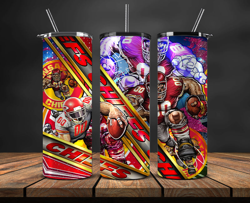 American football themed tumbler wrap design for 20oz skinny tumbler, sports fan style
