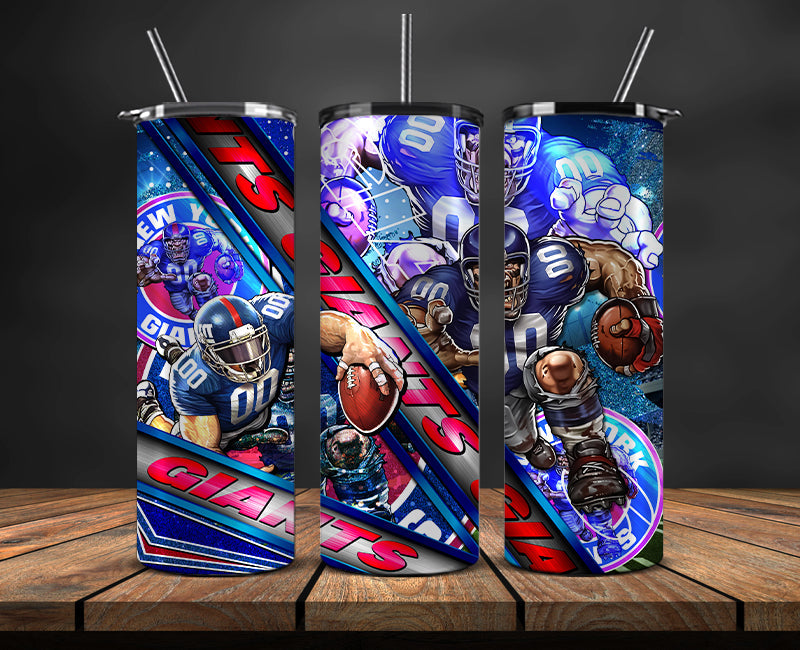 American football themed tumbler wrap design for 20oz skinny tumbler, sports fan style
