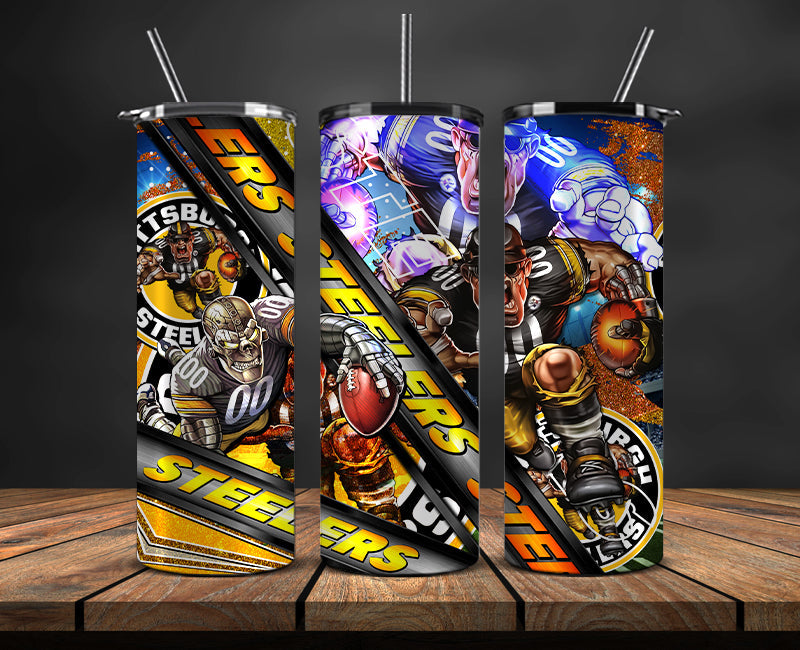 American football themed tumbler wrap design for 20oz skinny tumbler, sports fan style