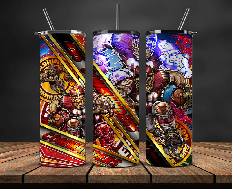 American football themed tumbler wrap design for 20oz skinny tumbler, sports fan style
