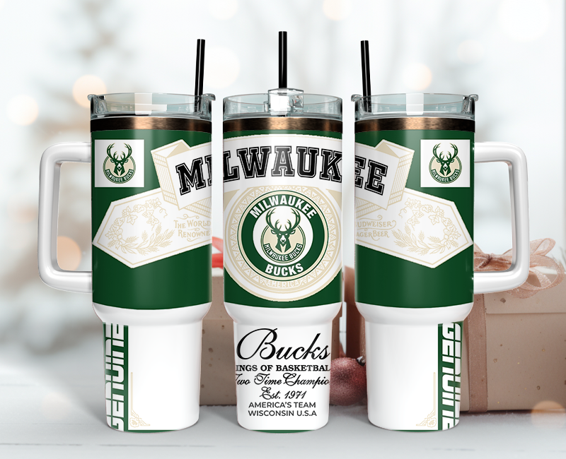 Milwaukee Bucks Tumbler Wrap 40oz, Nba Tumbler Wrap 40oz