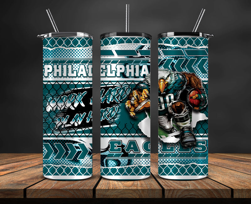 American football themed tumbler wrap design for 20oz skinny tumbler, sports fan style