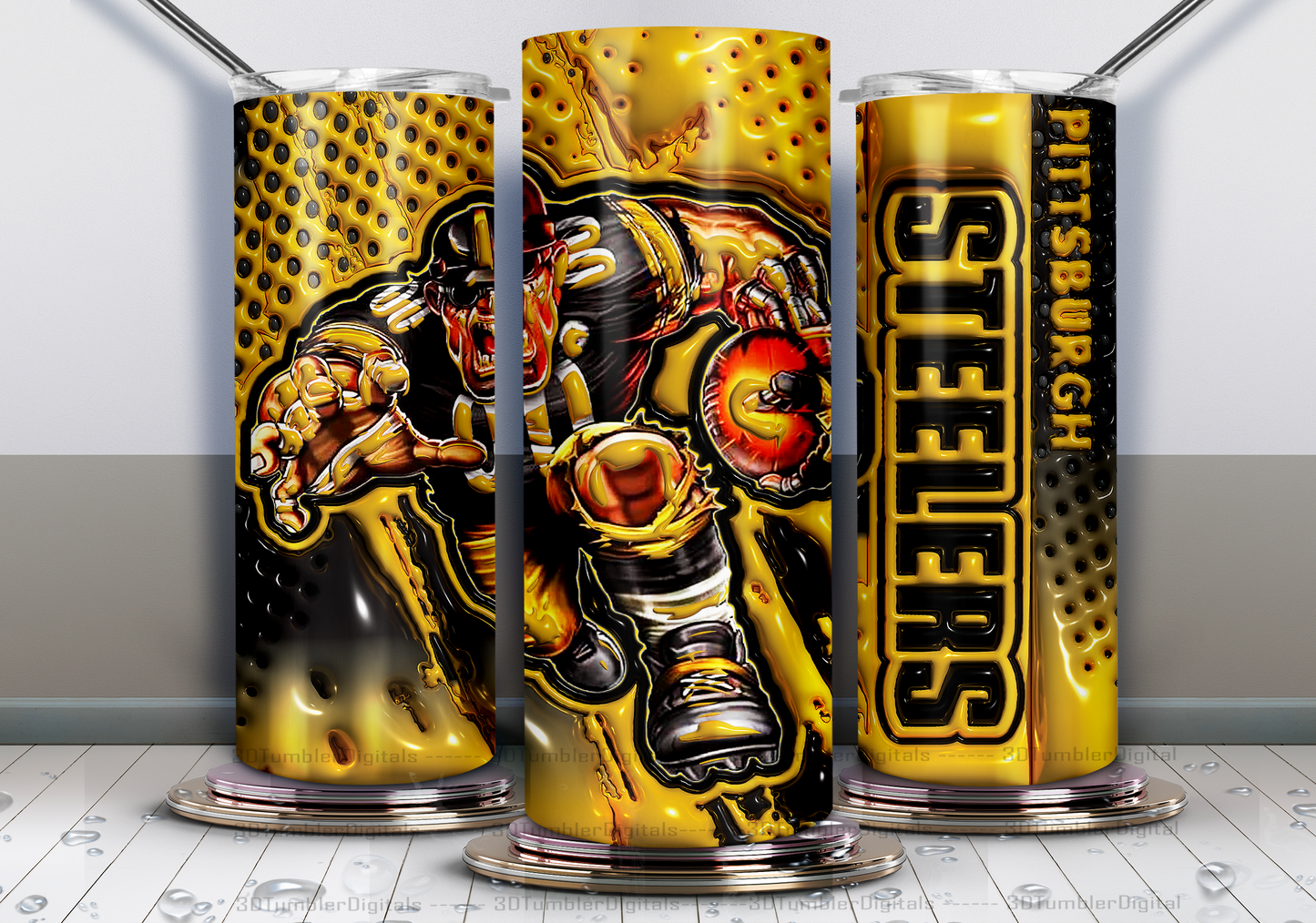 Steelers Tumbler Wrap , 3D Nfl Tumbler Wrap, Nfl Mascot Tumbler  10