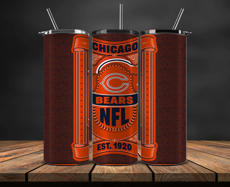 Chicago Bears Tumbler Wrap, NFL Logo Tumbler Png, NFL Design Png-100