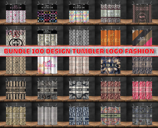 Bundle 100 Designs Tumbler Wrap , Luxury Logo Fashion Png 101