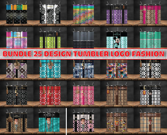 Bundle 25 Designs Tumbler Wrap , Luxury Logo Fashion Png 102