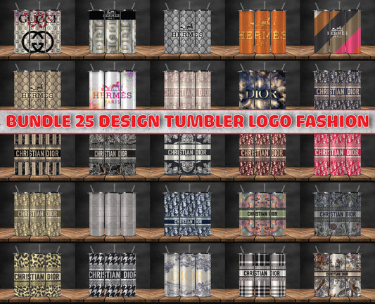 Bundle 25 Designs Tumbler Wrap , Luxury Logo Fashion Png 103