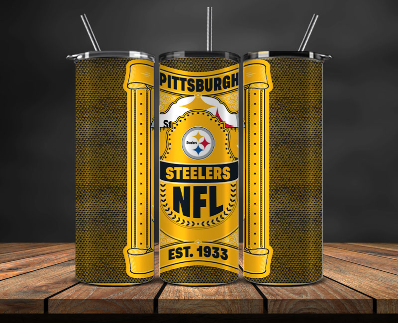 Pittsburgh Steelers Tumbler Wrap, NFL Logo Tumbler Png, NFL Design Png-107