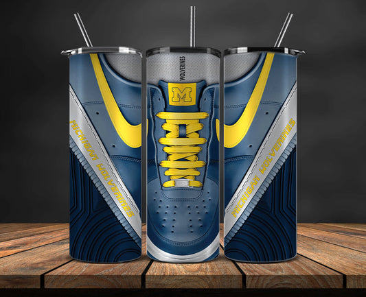Michigan Wolverines Sneaker Tumbler Wrap , College Sneaker Tumbler Wrap 109