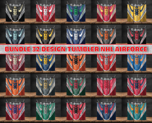 Bundle 32 Design Tumbler NHL Air Force, NHL Sneaker Tumbler Wrap, Bundle Sport Tumbler 111