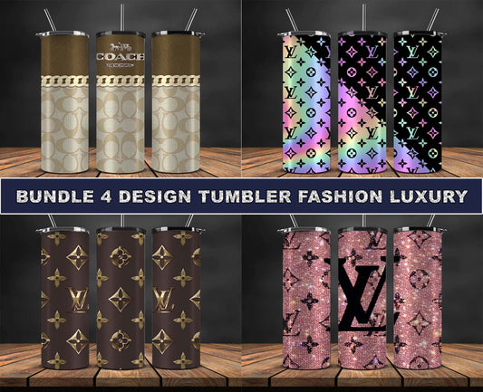 Bundle 4 Design Tumbler Fashion, Luxury Designer Tumbler Design,Digital Luxury Fashion 20oz Tumbler Wrap,Tumbler Logo Brand 111