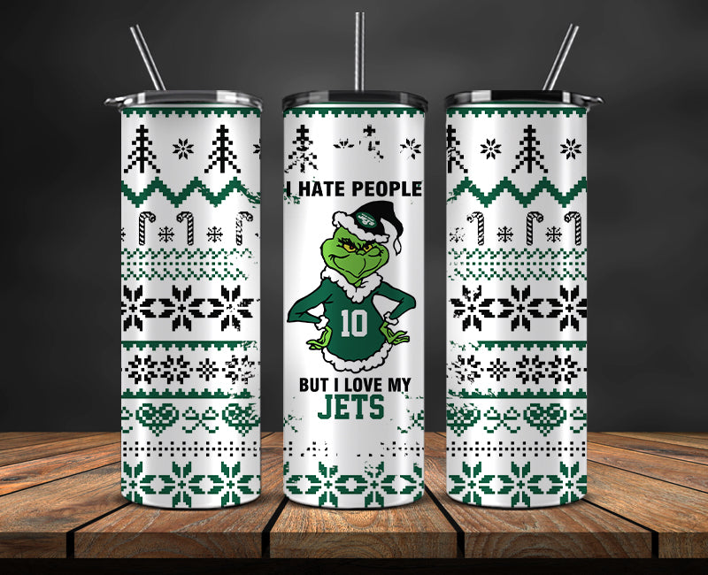 New York Jets Christmas Tumbler 20oz,NFL Merry Christmas 20oz, NFL Christmas Tumbler 20oz 115