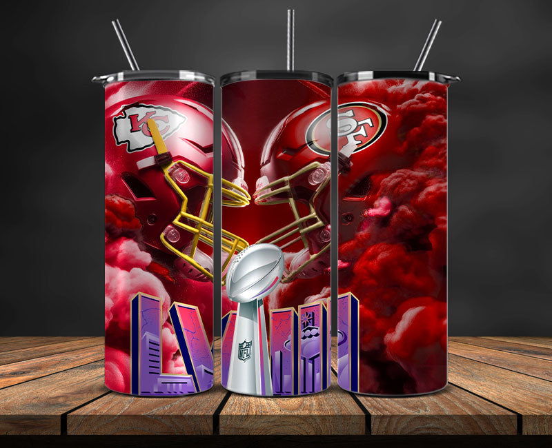 Kansas City Chiefs Vs San Francisco 49ers Super Bowl Tumbler Png, Super Bowl 2024 Tumbler Wrap 36