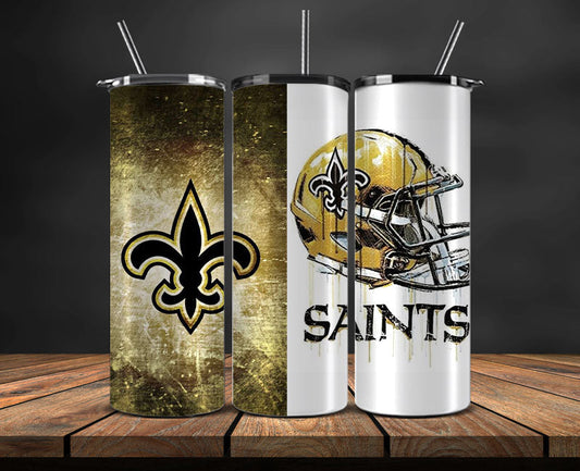 New Orleans Saints Tumbler Wrap, NFL Logo Tumbler Png, NFL Design Png-11
