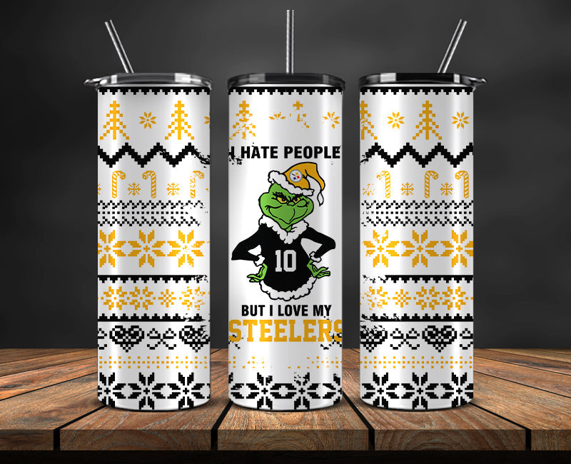 Pittsburgh Steelers Christmas Tumbler 20oz,NFL Merry Christmas 20oz, NFL Christmas Tumbler 20oz 125