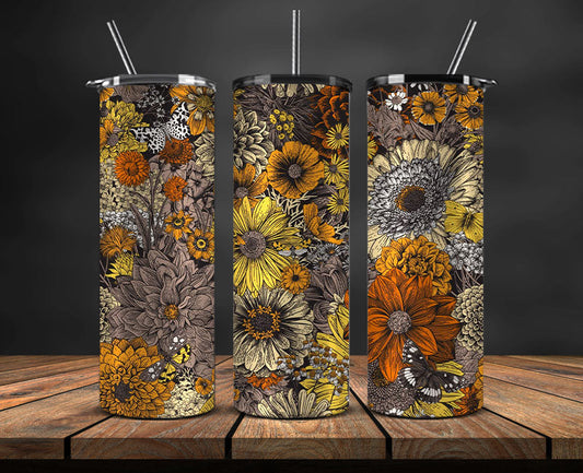3D Flowers Tumbler Wrap, 3D Floral Sublimation Tumbler Design , 3D Tumbler Wrap,Instant Digital Download PNG 13