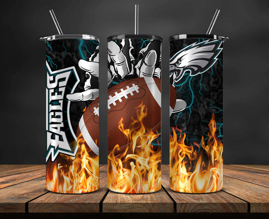 Philadelphia Eagles Tumbler Wrap, Fire Hand Tumbler Wrap , NFL Football 20oz LUJ- 14