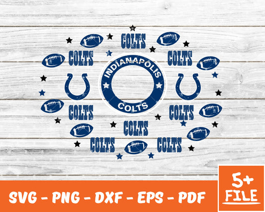 Indianapolis Colts Full Wrap Template Svg, Cup Wrap Coffee 15