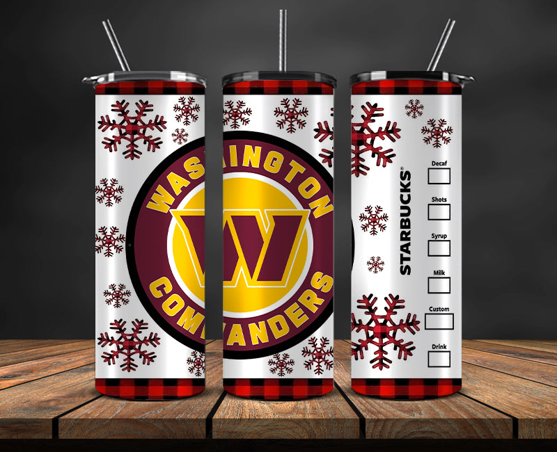 Washington Commanders Christmas Tumbler 20oz,NFL Merry Christmas 20oz, NFL Christmas Tumbler 20oz 18