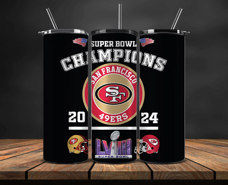 Kansas City Chiefs Vs San Francisco 49ers Super Bowl Tumbler Png, Super Bowl 2024 Tumbler Wrap 42
