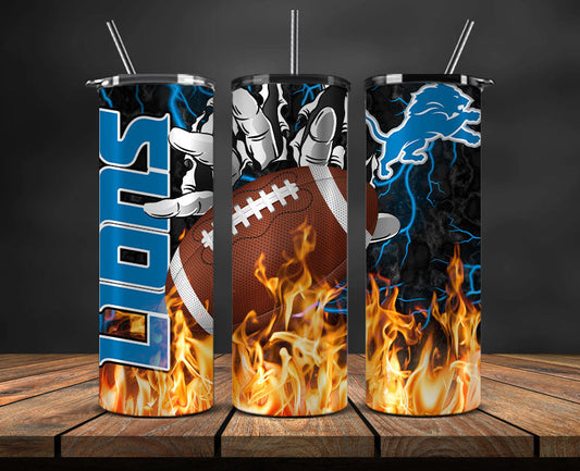 Detroit Lions Tumbler Wrap, Fire Hand Tumbler Wrap DS 19