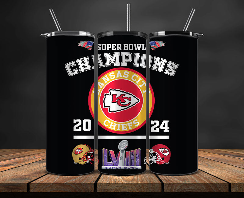 Kansas City Chiefs Vs San Francisco 49ers Super Bowl Tumbler Png, Super Bowl 2024 Tumbler Wrap 43