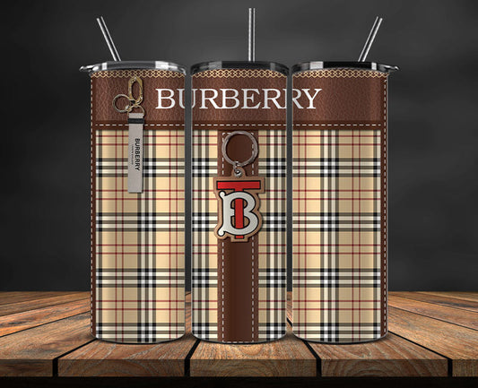 Burberry  Tumbler Wrap, Burberry Tumbler Png,Luxury Logo Fashion Png 01