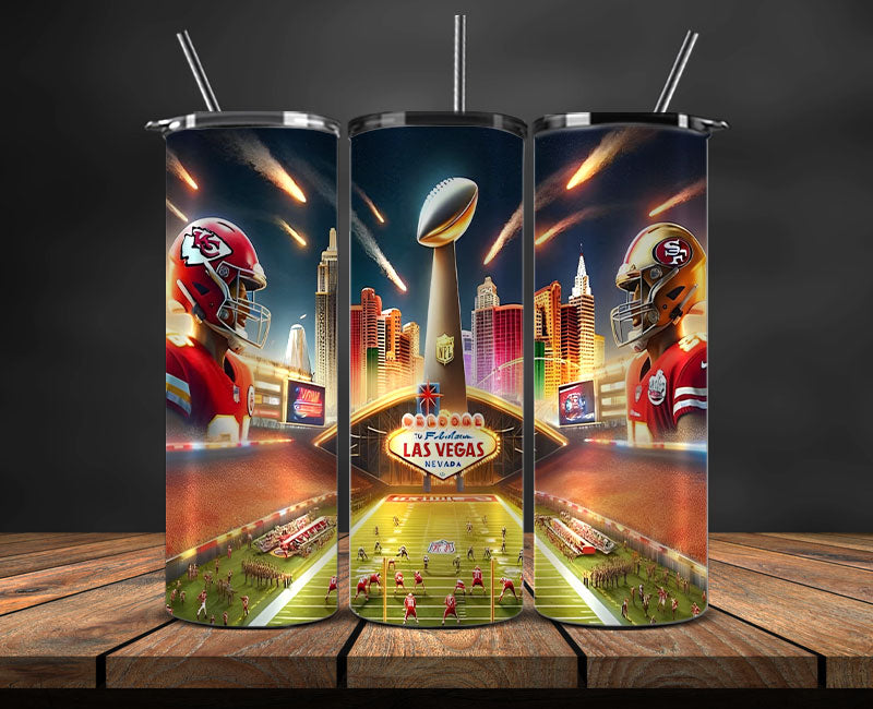 Kansas City Chiefs Vs San Francisco 49ers Super Bowl Tumbler Png, Super Bowl 2024 Tumbler Wrap 44