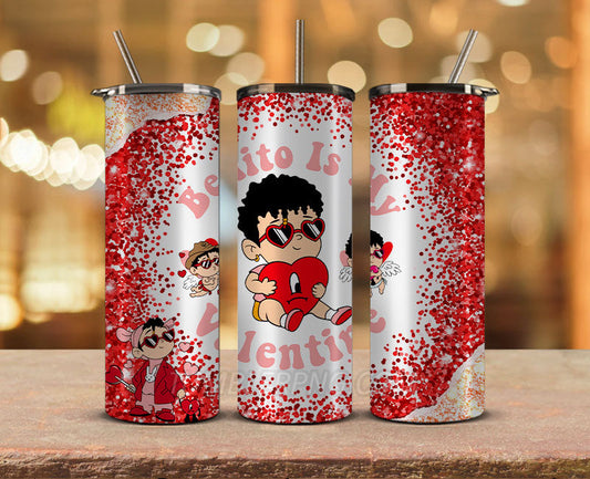 Valentine Tumbler Wraps, Valentines Day Wraps,Valentines Bad Bunny Png, Valentine Gifts,Valentine Tumbler 54