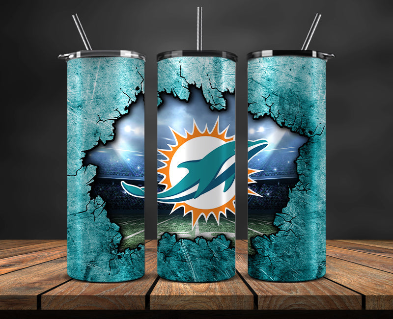 Miami Dolphins Tumbler, Dolphins Logo Tumbler 20oz ,NFL Football 20oz LUG- 20