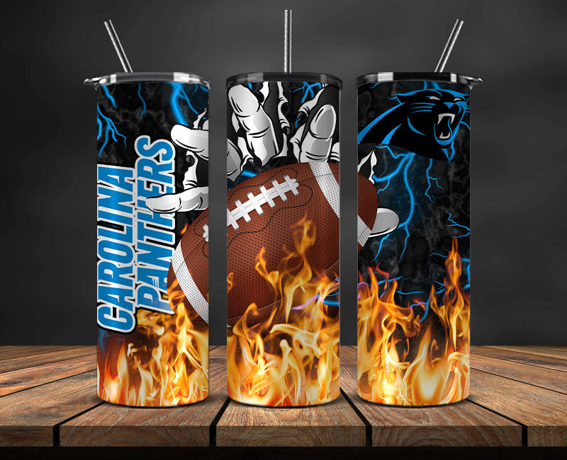 Carolina Panthers Tumbler Wrap, Fire Hand Tumbler Wrap , NFL Football 20oz LUJ- 21