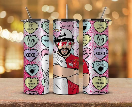 Valentine Tumbler Wraps, Valentines Day Wraps,Valentines Bad Bunny Png, Valentine Gifts,Valentine Tumbler 56