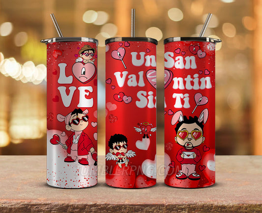 Valentine Tumbler Wraps, Valentines Day Wraps,Valentines Bad Bunny Png, Valentine Gifts,Valentine Tumbler 57