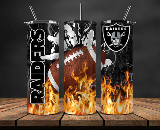 Las Vegas Raiders Tumbler Wrap, Fire Hand Tumbler Wrap , NFL Football 20oz LUJ- 23