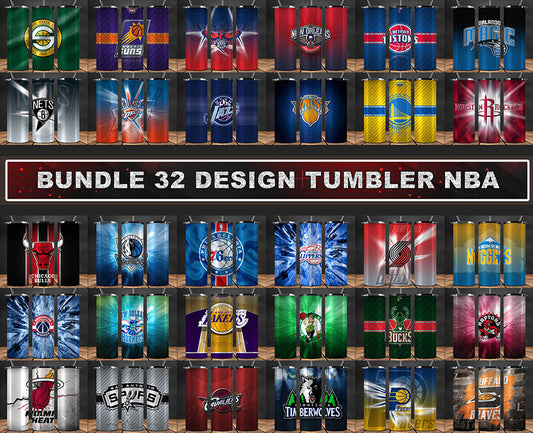 Bundle NBA Logo Tumbler Wrap, Bundle Sport Tumbler 24