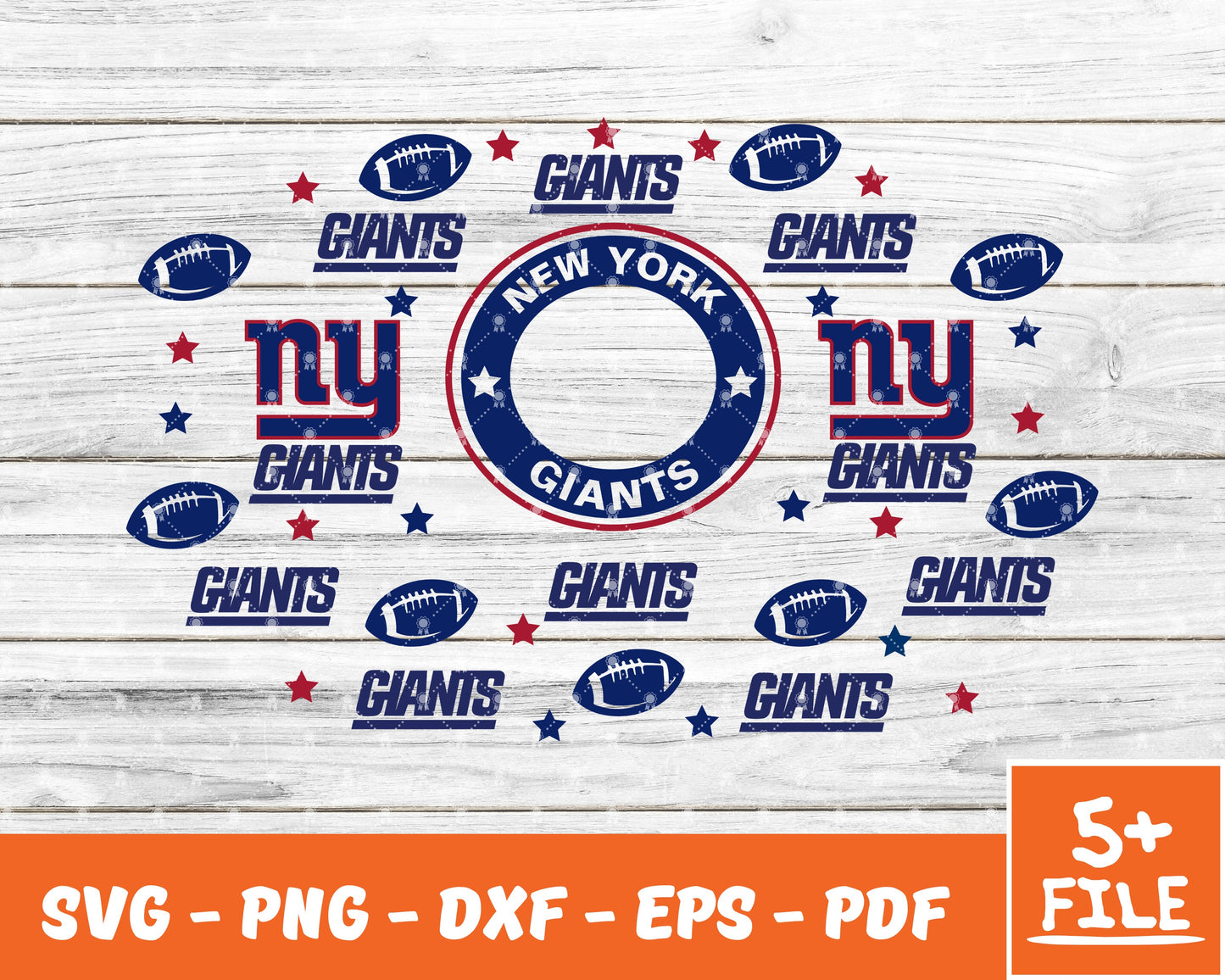 New York Giants Full Wrap Template Svg, Cup Wrap Coffee 24