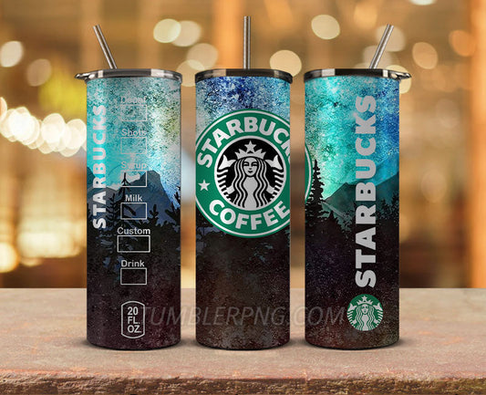 Starbucks Tumbler Png, Starbucks Glitter Sublimation, Skinny Tumbler 20oz, Skinny Starbucks 25