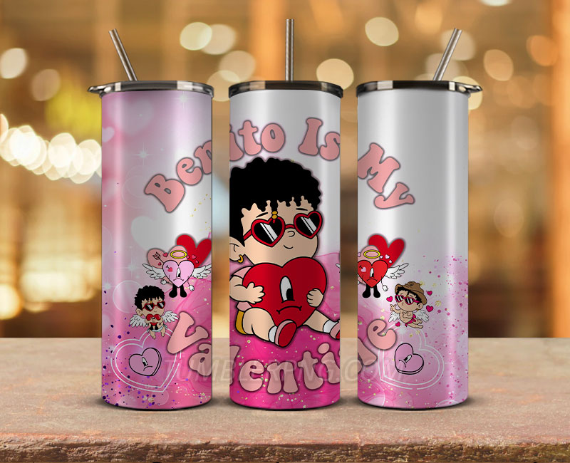 Valentine Tumbler Wraps, Valentines Day Wraps,Valentines Bad Bunny Png, Valentine Gifts,Valentine Tumbler 59