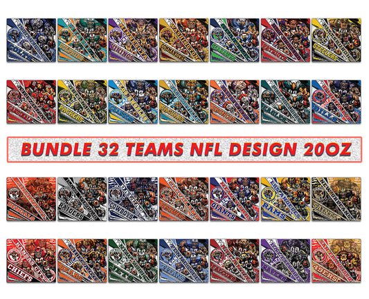 Bundle NFL Logo Tumbler Wrap, Bundle Sport Tumbler 26
