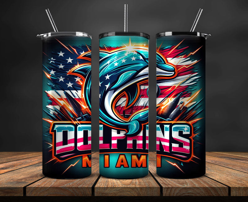 Miami Dolphins Tumbler Wrap, American Football Tumbler PNG -26