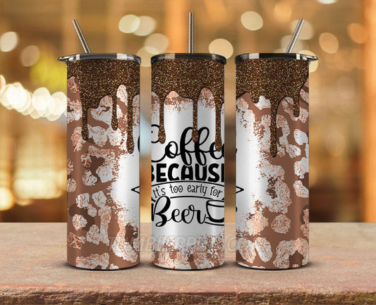 Coffee 20 oz Skinny Tumbler Sublimation Png, Coffee Tumbler Wrap 27