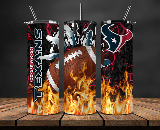 Houston Texans Tumbler Wrap, Fire Hand Tumbler Wrap , NFL Football 20oz LUJ- 29