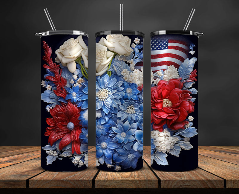 3D Flowers Tumbler Wrap, 3D Floral Sublimation Tumbler Design , 3D Tumbler Wrap,Instant Digital Download PNG 29