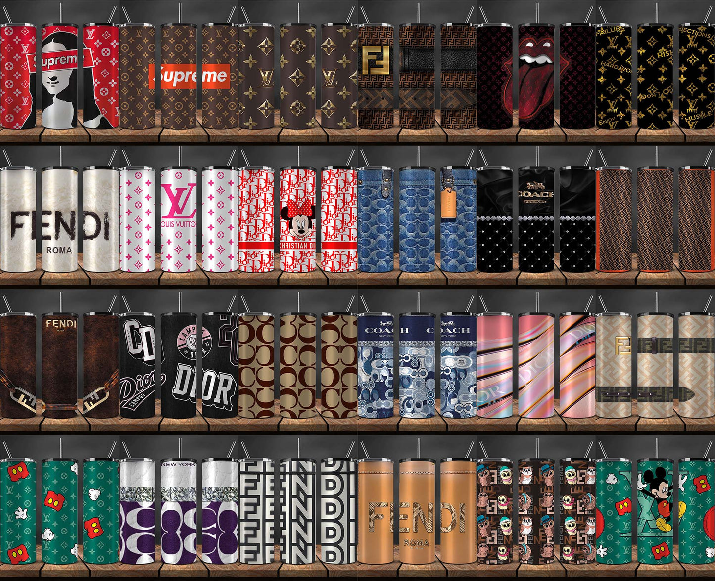 Louis Vuitton Brown Tumbler Wrap, 20oz Skinny Tumbler Design, Digital  Download