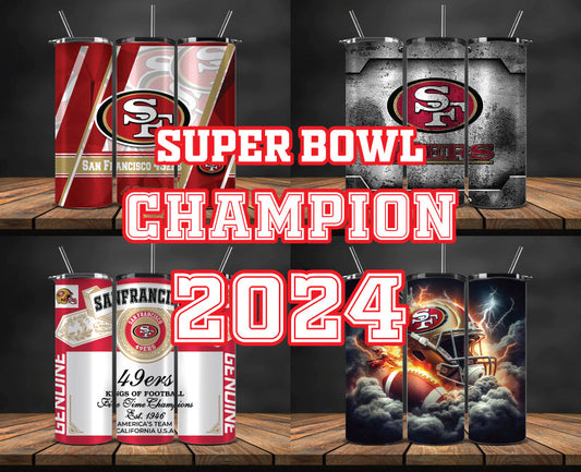 San Francisco 49ers Super Bowl Tumbler Png, Super Bowl 2024 Tumbler Wrap 02