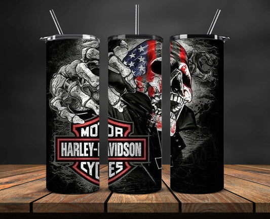 Harley Skinny Tumbler Png, Motor Harley Digital Tumbler Wrap, Harley Tumbler wrap 02
