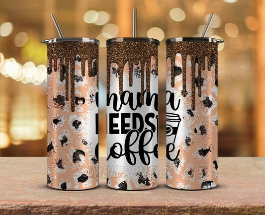 Coffee 20 oz Skinny Tumbler Sublimation Png, Coffee Tumbler Wrap 30